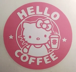 Hello Kitty, Starbucks, Coffee, Multi Layer Color Vinyl Decal Sticker, 4x4! - Picture 1 of 5