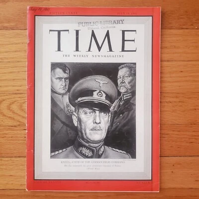 Time Magazine WWII German High Command Chief Wilhelm Keitel July 14 1941 - Image 1 of 4