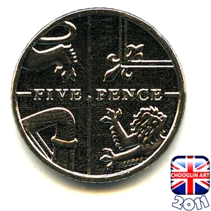Eine britische 2011 Elizabeth II Five Pence 5p Münze, 14 Jahre alt! - Bild 1 von 2