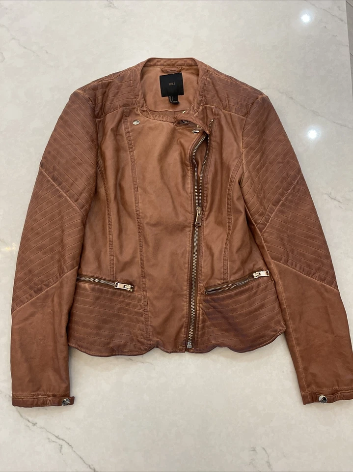 XXI Chaqueta Mujer Marrón Imitación Cuero S Foto 1 de 4