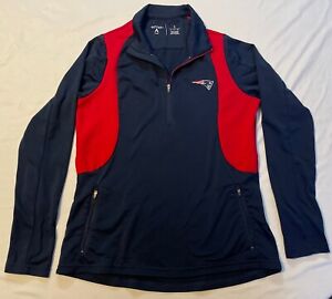 Womens Antigua 1/4 Zip Pullover New England Patriots Sweatshirt Size S
