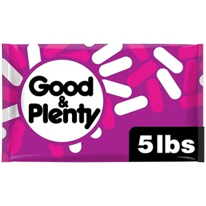 GOOD & PLENTY Licorice Candy, Fat Free, 5 lb Bulk Bag - Picture 1 of 9