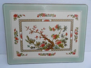 4 PIMPERNEL PLACE MATS HARDBOARD flowers oriental Asian cork backs pink - Picture 1 of 2