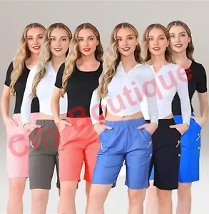Ladies Italian Capri Cropped Shorts Elasticated Summer Casual Trouser Pants - Picture 1 of 18