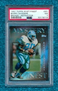 1997 TOPPS MYSTERY FINEST BRONZE REFRACTOR M1 BARRY SANDERS PSA 7 NEAR MINT - Picture 1 of 1