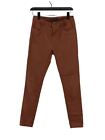 Toxic 3 Women's Suit Trousers UK 12 Brown 100% Cotton Straight Dress Pants