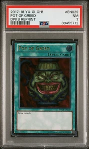 2017 YUGIOH DPKB-EN029 POT OF GREED ULTIMATE RARE PSA 7 NM #80455712 - Picture 1 of 2