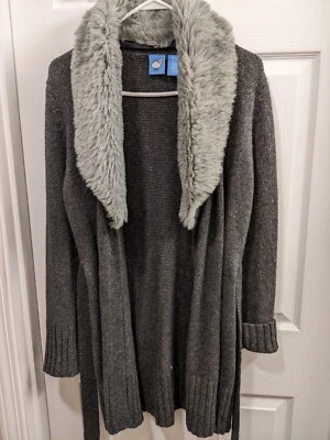 Suéter de punto para mujer mezcla de lana Ramie talla mediana gris cárdigan largo nuevo sin etiquetas Foto 1 de 4