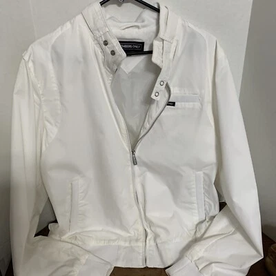 Members Only Jacket Adult Large White Windbreaker Coat Men - Image 1 of 4