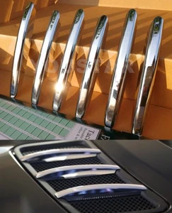 UK STOCK 6x CHROME Bonnet Vent Grill Fin Trims for Mercedes W166 ML GLE GL - Picture 1 of 7