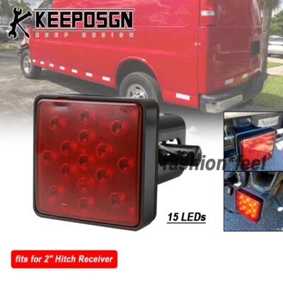 Trailer 2'' Tow Hitch Light Red LED Brake DRL Reverse for GMC Savana 2500 3500 — 第 1/4 张图片