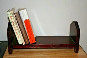 Small Handmade BOOK SHELF TROUGH 1950s? 1960s? VINTAGE Retro Solid Wood 16" long - Picture 1 of 7