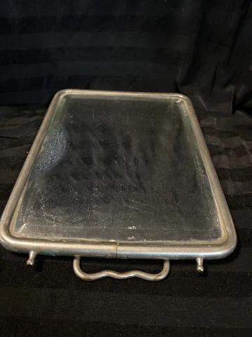 antique hanging or desktop travle mirror 6”x 8” Cover
