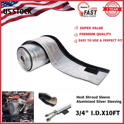 Heat Shroud Sleeve Aluminized Sleeving 3/4" Fuel line Heat Shield For air intake - Изображение 1 из 4
