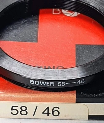 58-46mm Step-Down Lens Filter Converter Adapter Ring 58mm-46mm Metal 58-46 Bower - Image 1 of 4