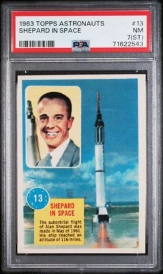 1963 Topps Astronauts #13 Alan Shepard in Space 3-D PSA 7 (st) NEWLY-GRADED! - Image 1 of 3