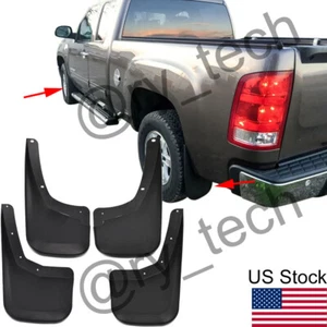 4x Front Rear Splash Guards Mud Flaps For 2007-13 Chevrolet Silverado 1500/2500 - Picture 1 of 9