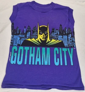 Vintage DC Comic Batman KID child SM 8-10 Purple tank top Gotham city Movie Prop - Picture 1 of 12