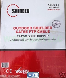1000 FEET of Shireen DC-1021 CAT5e Outdoor Shielded Cable 1000FT Spool HIGH QUAL - Picture 1 of 4