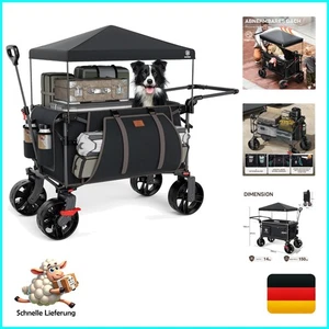 XXL Bollerwagen Rollwagen faltbar 225L bis 150kg mit Bremse Dach Handwagen sc... - Bild 1 von 11
