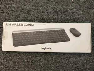Logitech Slim Combo Tastiera e Mouse Wireless 920-010961, Nero, A3 - Foto 1 di 3