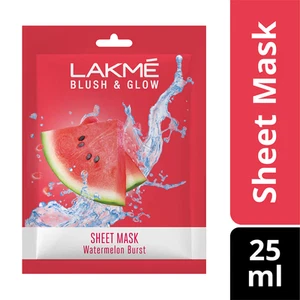 Lakme Blush & Glow Watermelon Sheet Mask Fruit Facial Like Glow (25ml) - Picture 1 of 3