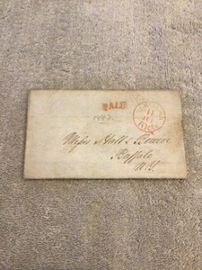 1847 Stampless Cover/Letter NYC to Buffalo NY Business Letter C#HM - Picture 1 of 3