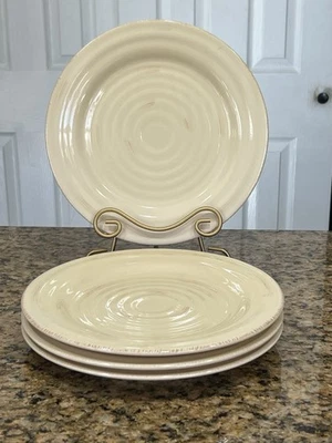 Home By Target набор из 4 керамических АДРИАТИЧЕСКИХ КРЕМОВЫХ 11-дюймовых обеденных тарелок коричневые акценты - Изображение 1 из 4