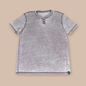Lucky Brand Venice Burnout Burgundy Red Wash Kurzarm Henley T-Shirt Herren M - Bild 1 von 6