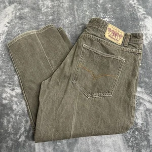 Ablanche Denim Grigio Verde Baggy Skater 42x32 Y2K 2000 Doppio Colore Filo LEGGI - Foto 1 di 12