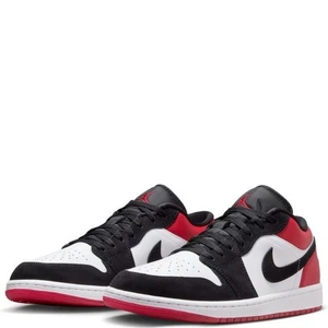 Nike Air Jordan 1 Low Black Toe Weiß Schwarz Rot Herren Schuhe Größe 8 NEU IB8971-106 - Bild 1 von 5