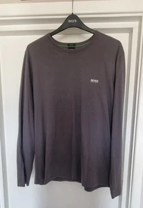 Hugo Boss Logo Long Sleeve T-SHIRT Togn Grey XXL VGC - Picture 1 of 5