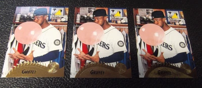 LOTE DE (3) CHICLE KEN GRIFFEY JR 1995 PINNACLE #128 MARINERS Foto 1 de 2