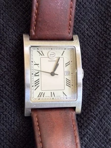 Tourneau Gear Watch Crystal Men's Swiss Watch Leather Band - Picture 1 of 7