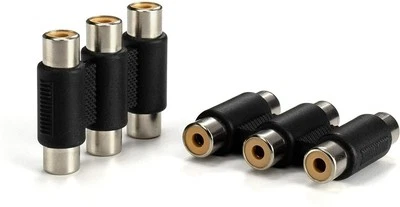 Triple RCA Coupler Female to Female, AV RCA Extension Adapter for TV HDTV 25 pk - Image 1 of 4