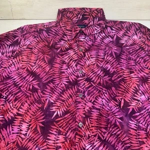 Pete Huntington Men's Red Floral Long Sleeve Button Up Long Sleeve Lg Handcraft - Picture 1 of 17