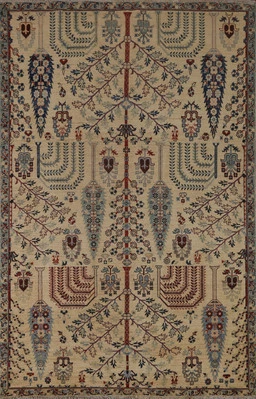 Vegetable Dye Ziegler Oriental Area Rug 6x8 ft Hand-knotted Wool for Living Room - Image 1 of 4