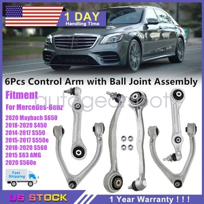 6x Control Arm w/ Ball Joint For Mercedes-Benz S450 S550 S560 Front Left & Right - Image 1 of 4