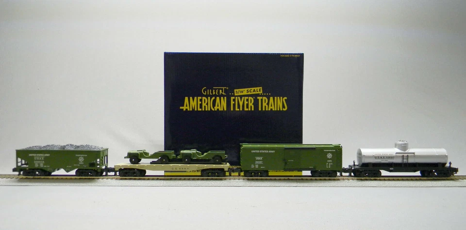 LIONEL AMERICAN FLYER US ARMY FREIGHT CAR 4 PACK S GAUGE railroad 2119300 NEW - Image 1 of 4
