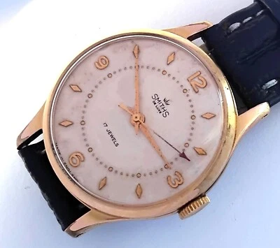 17 JEWELS MADE IN ENGLAND SMITHS DE LUXE MEN'S WIND UP VINTAGE WATCH - Image 1 of 4