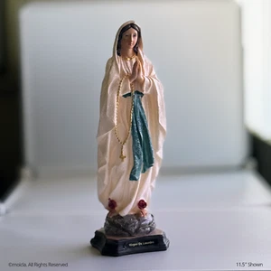 Our Lady of Lourdes Resin Statue - 11.5" Catholic Figurine | Virgen de Lourdes - Picture 1 of 5