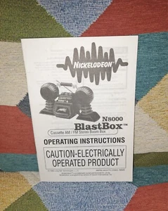 1995 Nickelodeon Blast Box Radio And Cassette Player MANUAL ONLY ULTRA RARE  - Picture 1 of 3