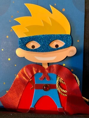 Happy Birthday Card! Super Kid! Amazing 3D Superhero card! - Image 1 of 4