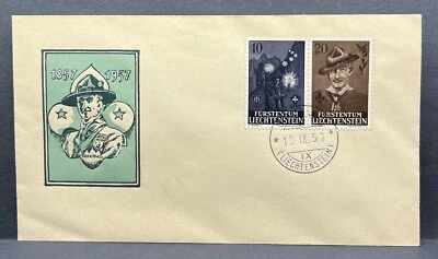 Liechtenstein Baden Powell 1957 Commemorative First Day Cover FDC - Image 1 of 2