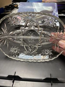 Anchor Hocking STAR of DAVID Vintage 2 Part Divided Relish Dish - Picture 1 of 6