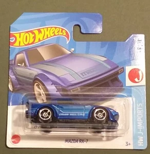 HOT WHEELS 2022 MAZDA RX-7, BLUE, SHORT CARD. - Picture 1 of 1