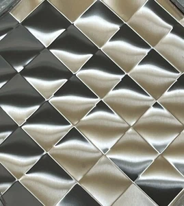 48X120 Diamond Stainless Steel Quilted Wall Back Splash Restaurant Food Truck - Picture 1 of 4