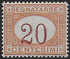 1894 Italia segnatasse 20c. bc MNH Sassone n. 22