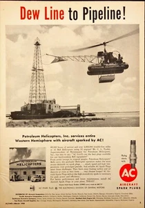 AC Aircraft Spark Plugs Petroleum Helicopters, Inc. Pipeline Print Ad 1958 - Picture 1 of 7