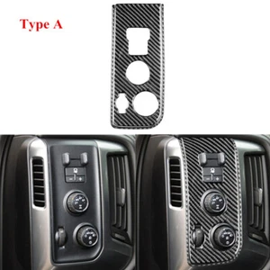 Carbon Fiber Dim Light Control Cover Trim For Silverado GMC SIERRA 2014-2018 A - Picture 1 of 12